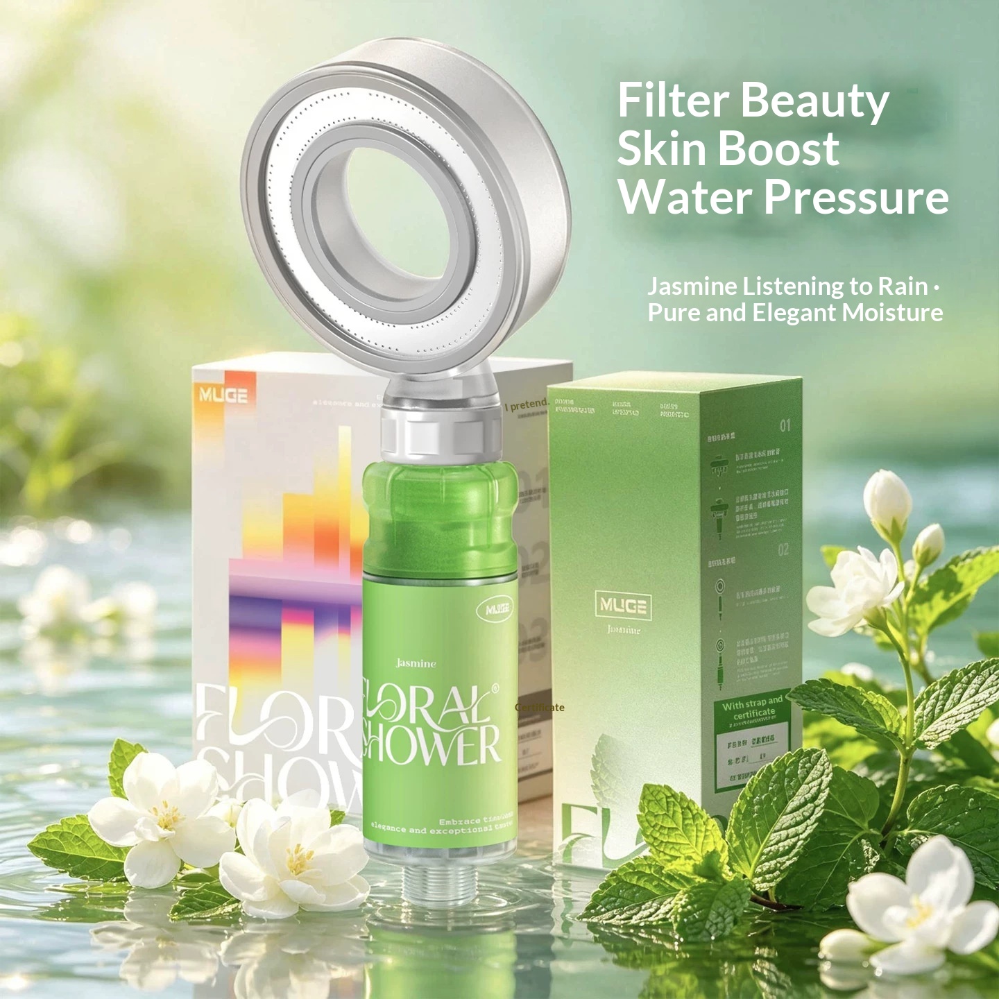 Aromatherapy Shower Pressurized Showerhead Filter 8