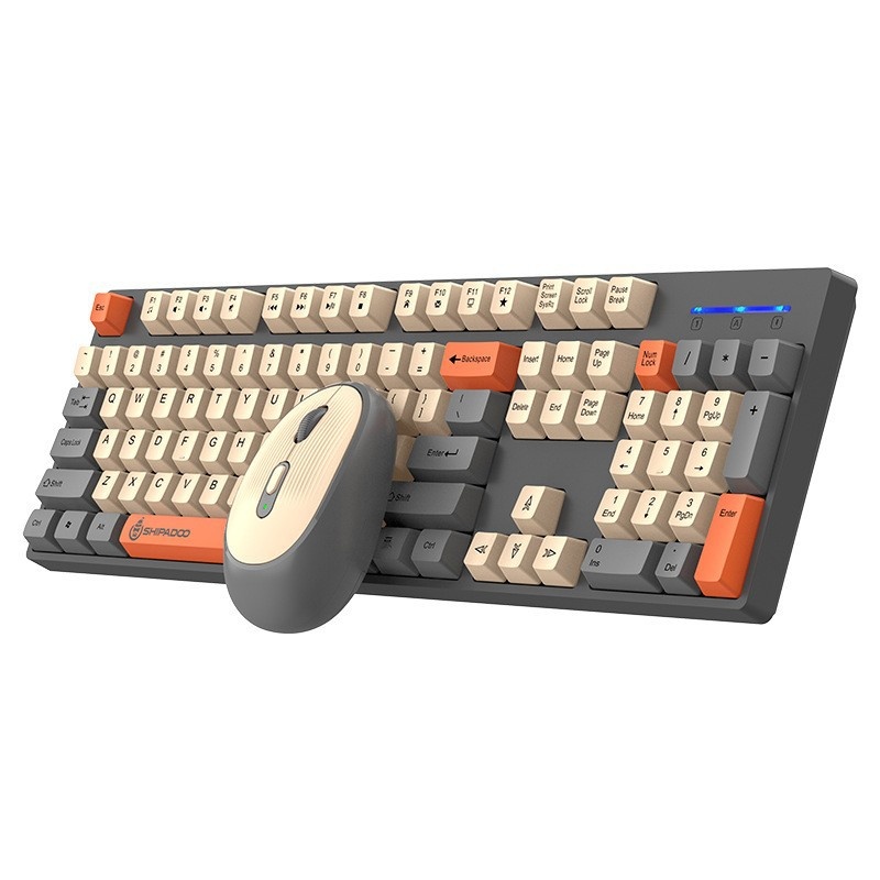 Cross-border 18-Step Crossing W1060 24G Wireless Three-Piece Color Keyboard And Mouse Set 9
