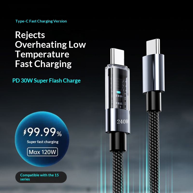 240W Fast-charging Data Cable For Smartphones And Car Use 2
