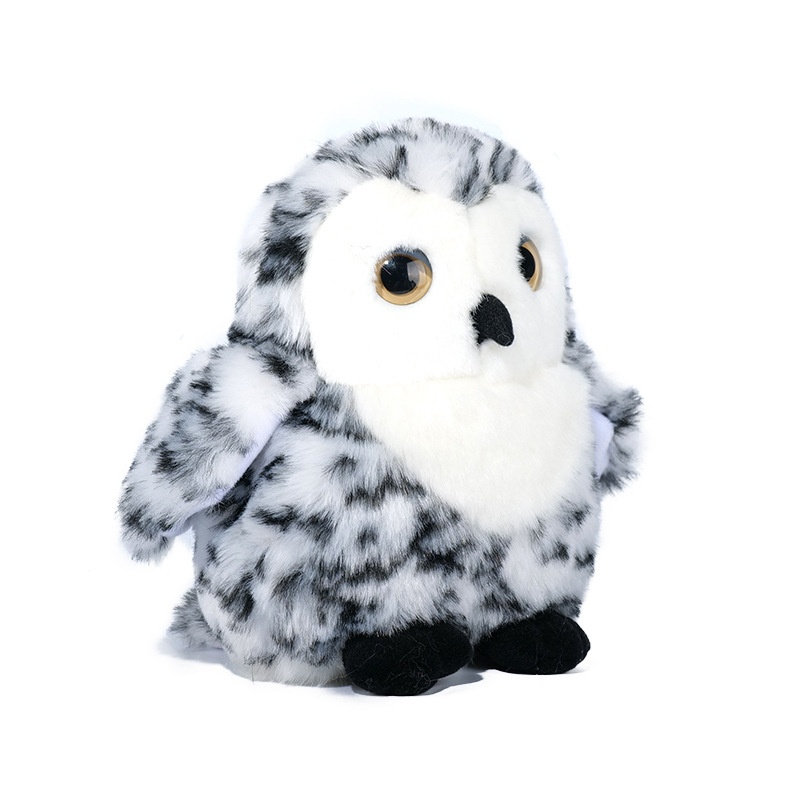 Gray And White Plush Owl Toy
