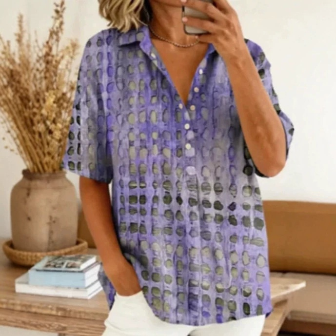 Button-down Collar Pullover Shirt Top