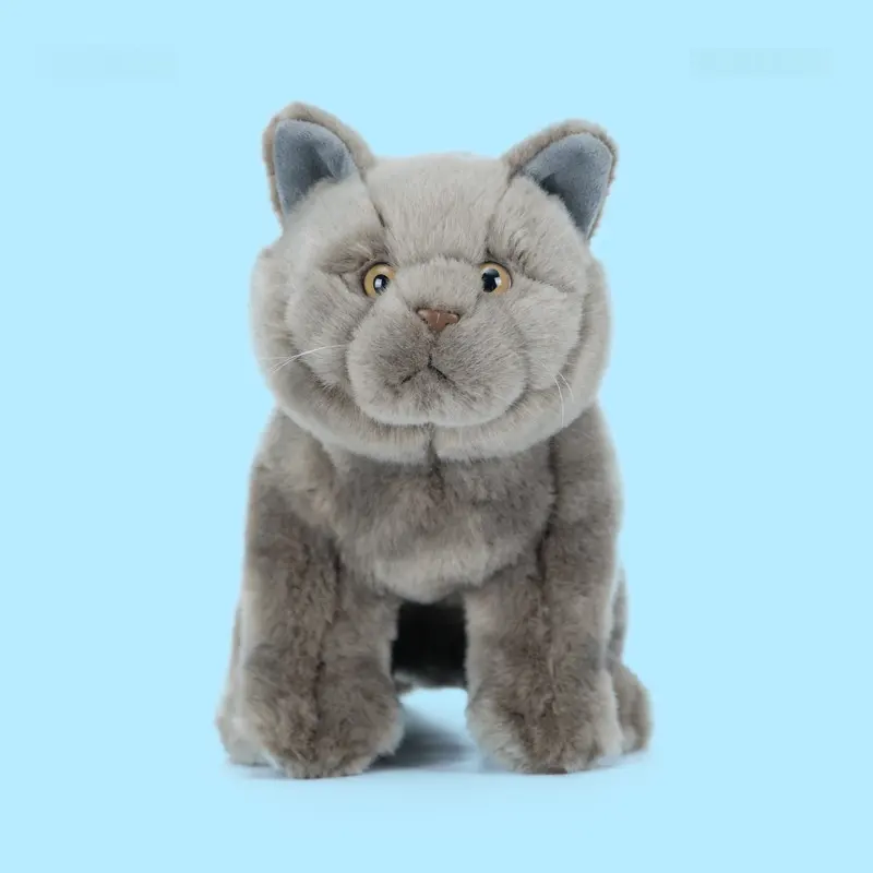 Simulation Blue Cat Plush Stuffed Animal Doll