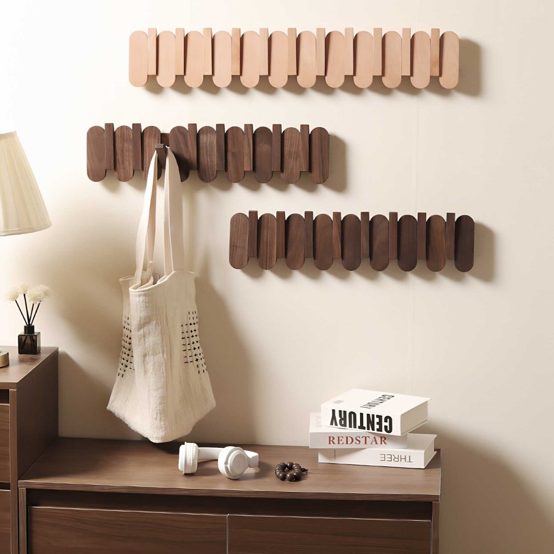 Creative And Versatile Wooden Coat And Hat Hook In Piano Key Design