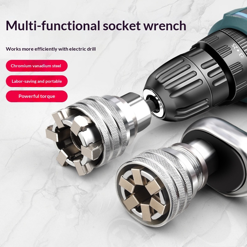 Adjustable Hex Socket Ratchet Wrench Multi functional Hand Drill For Screw Driving