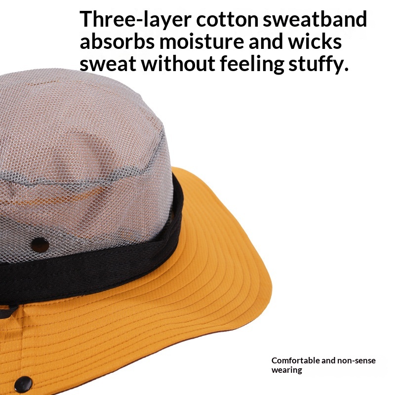 Ponytail-Ready Summer Sun-Protection Wide-Brim Bucket Hat