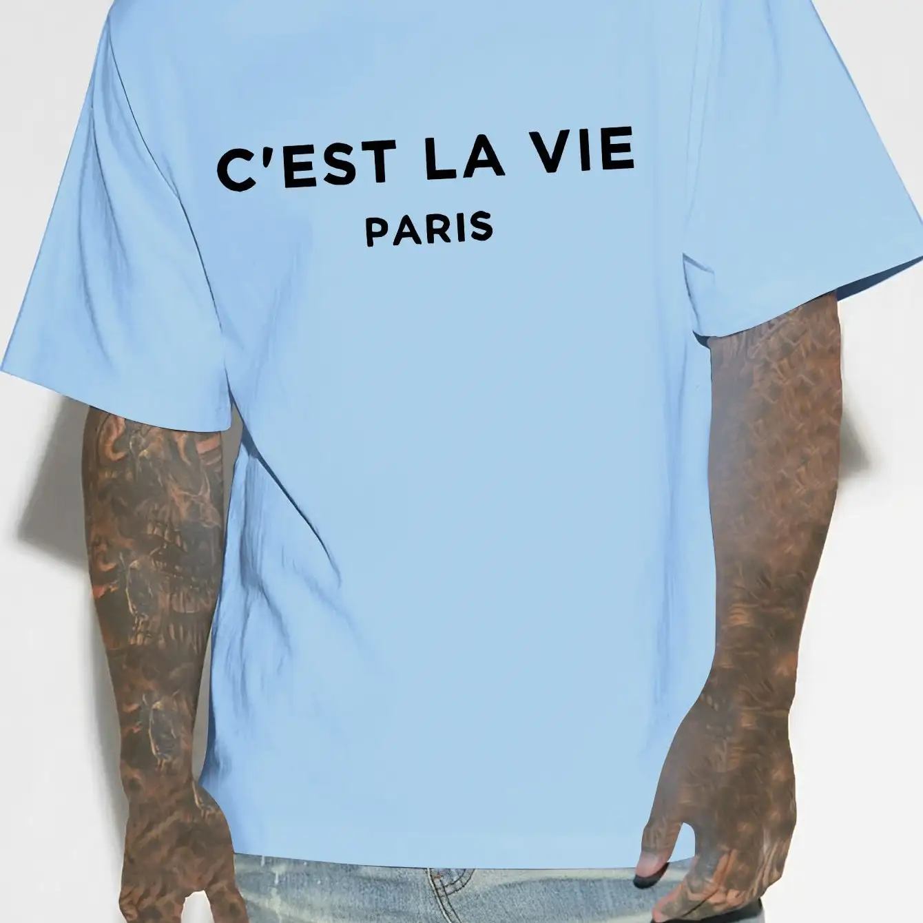 Mens Round-neck Printed Relaxed-fit Short-sleeve