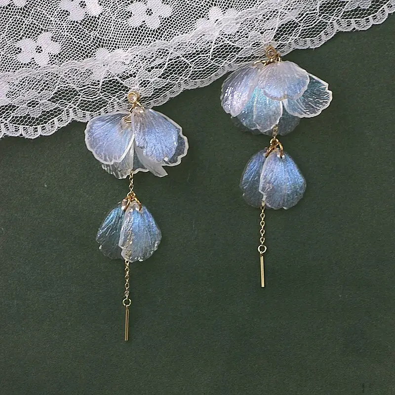 Handmade Acrylic Petal Pearl-Effect Versatile Earrings