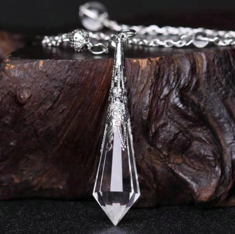 Power Stone Natural Crystal 12-faceted Polyhedron Pendulum