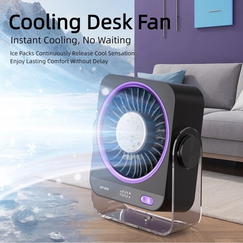 Ventilateur de Table USB — Écran Digital 5 Vitesses Silencieux avec Fonction Rafraîchissante 2