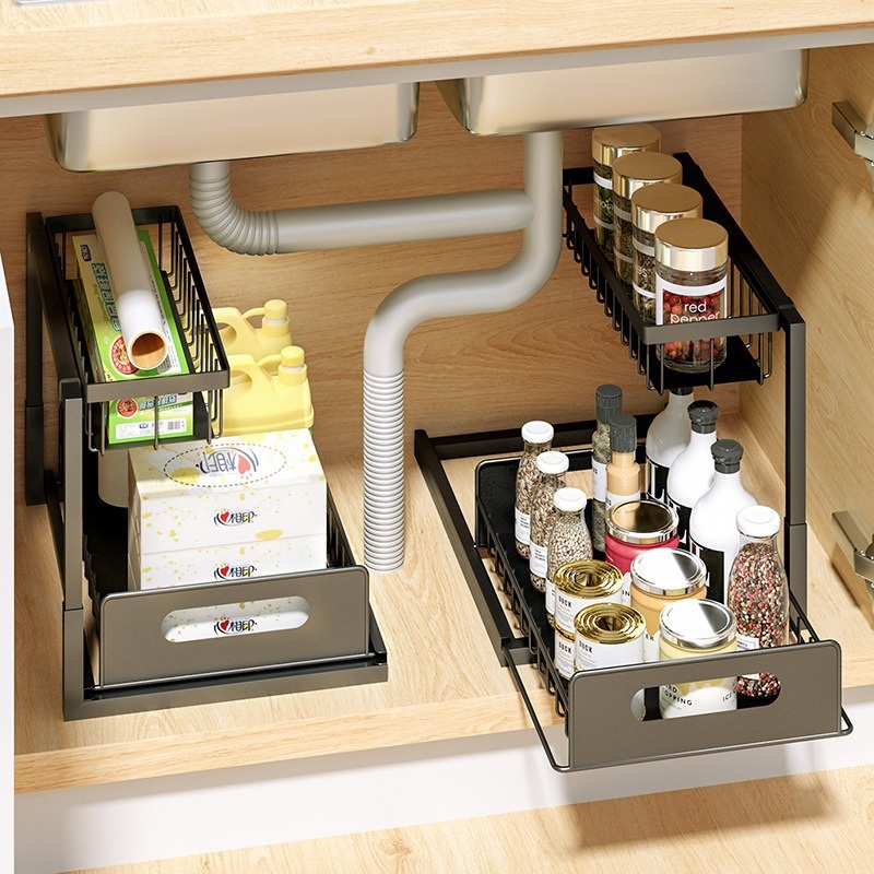 Kitchen Sink Rack, Household Pull-out Seasoning Storage - photo 4