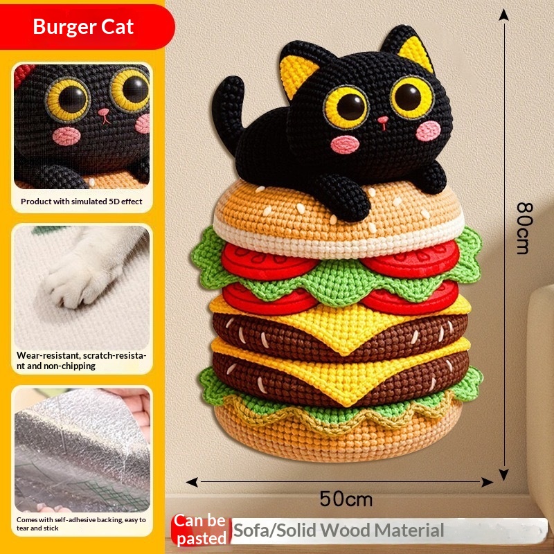 Best-selling Cartoon 5D Cat-scratch Wall Sticker 6