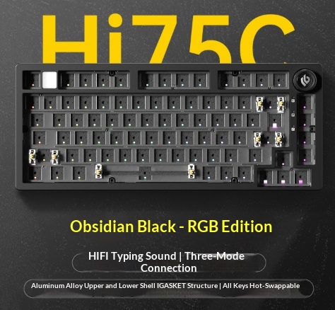 Tri-mode Mechanical Keyboard Custom Kit With RGB Lighting 6