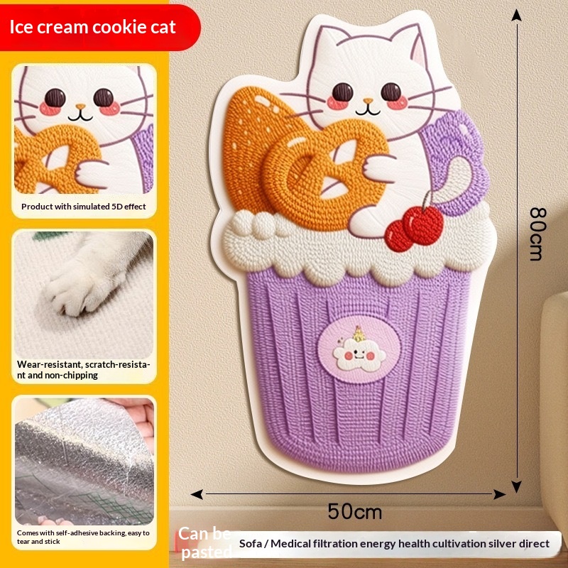 Best-selling Cartoon 5D Cat-scratch Wall Sticker 7