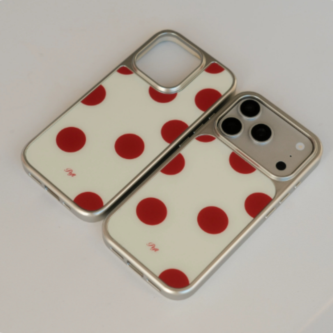 Christmas Retro Polka Dot Frosted Glass Phone Case 5