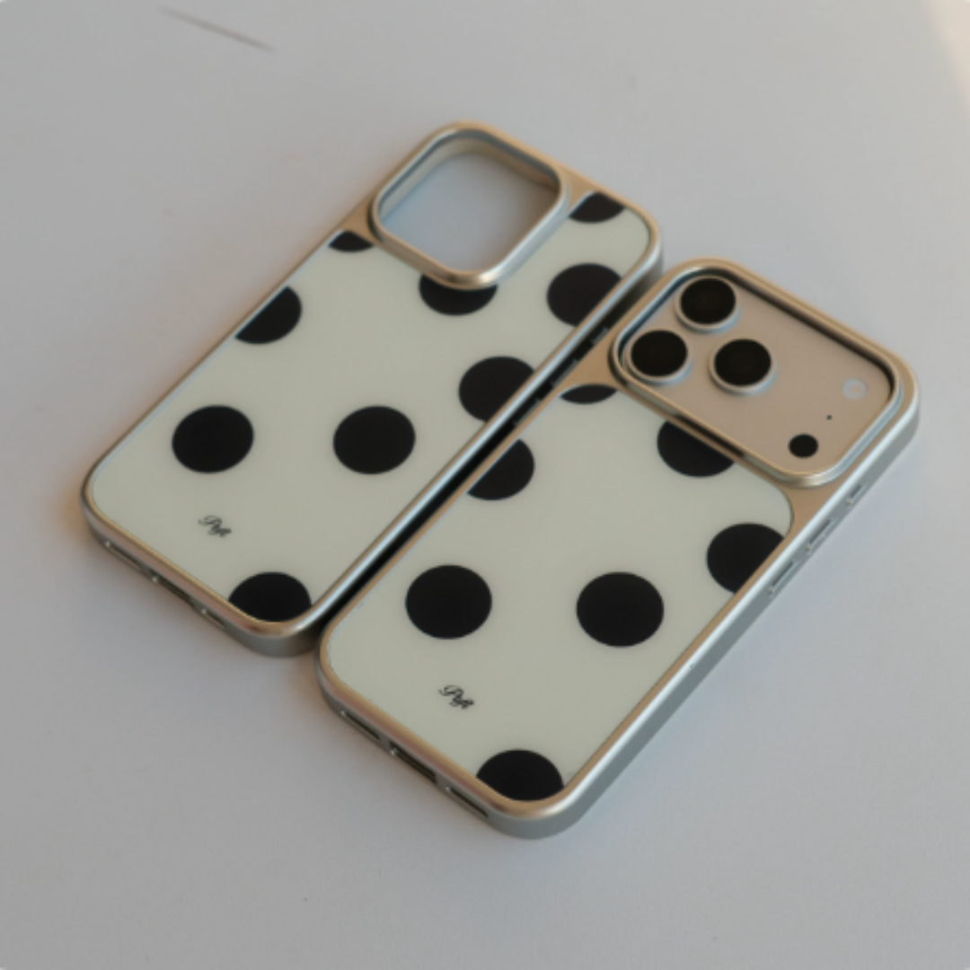 Christmas Retro Polka Dot Frosted Glass Phone Case 3