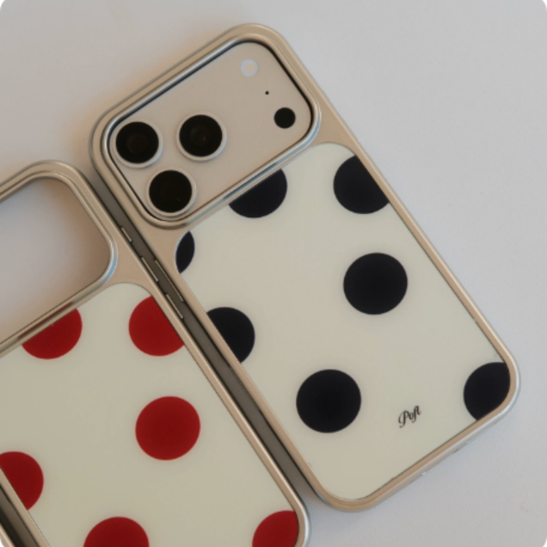 Christmas Retro Polka Dot Frosted Glass Phone Case 4