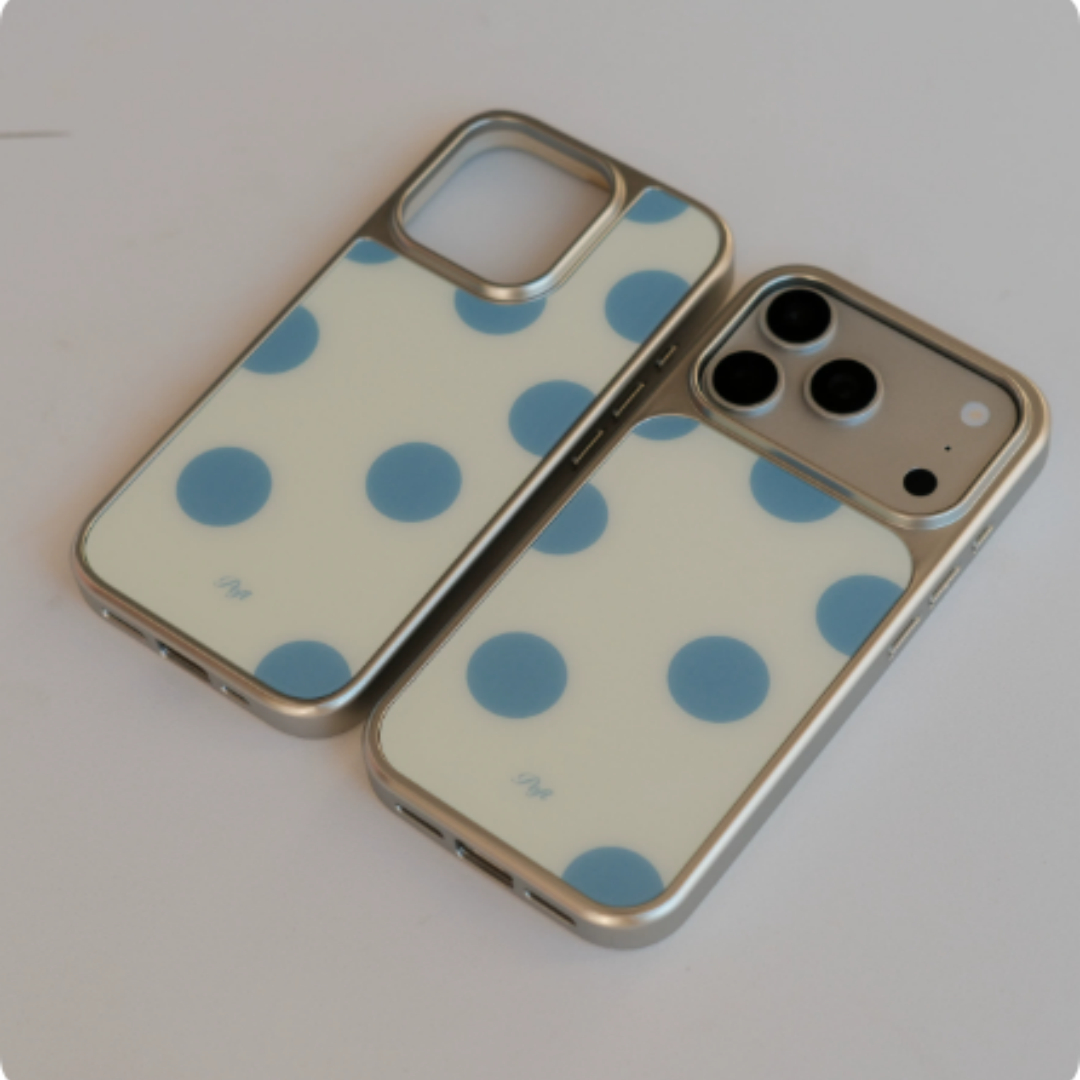 Christmas Retro Polka Dot Frosted Glass Phone Case 5