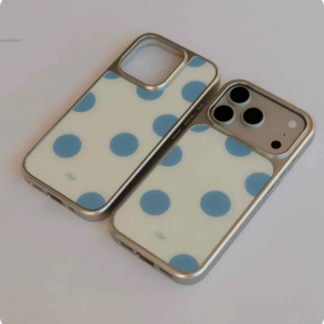 Christmas Retro Polka Dot Frosted Glass Phone Case