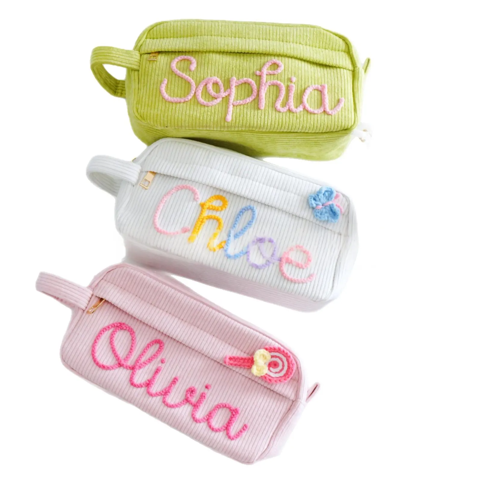 Corduroy Large-Capacity Handheld Makeup Bag