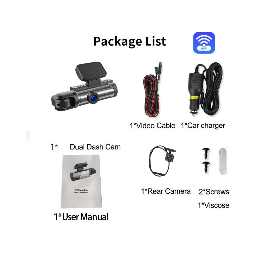 M8 Car Dual-Lens Dash Cam Front And Interior Views 8