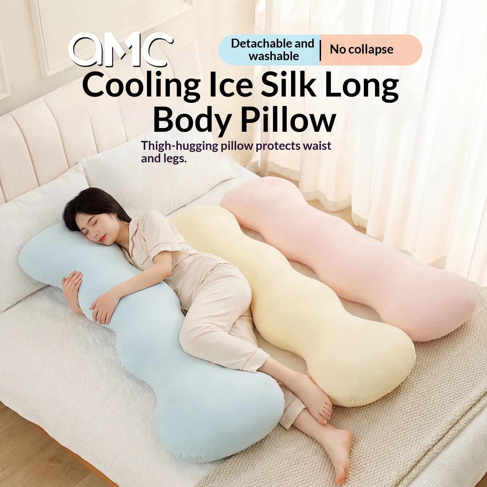 Summer Ice-silk Long Side-sleeping Pillow