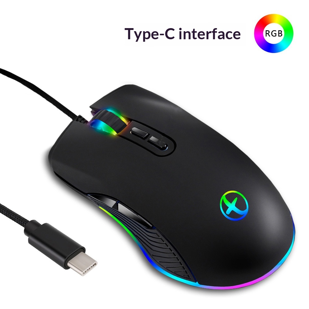 USB-C Wired Optical Mouse With RGB Colorful Lighting 5