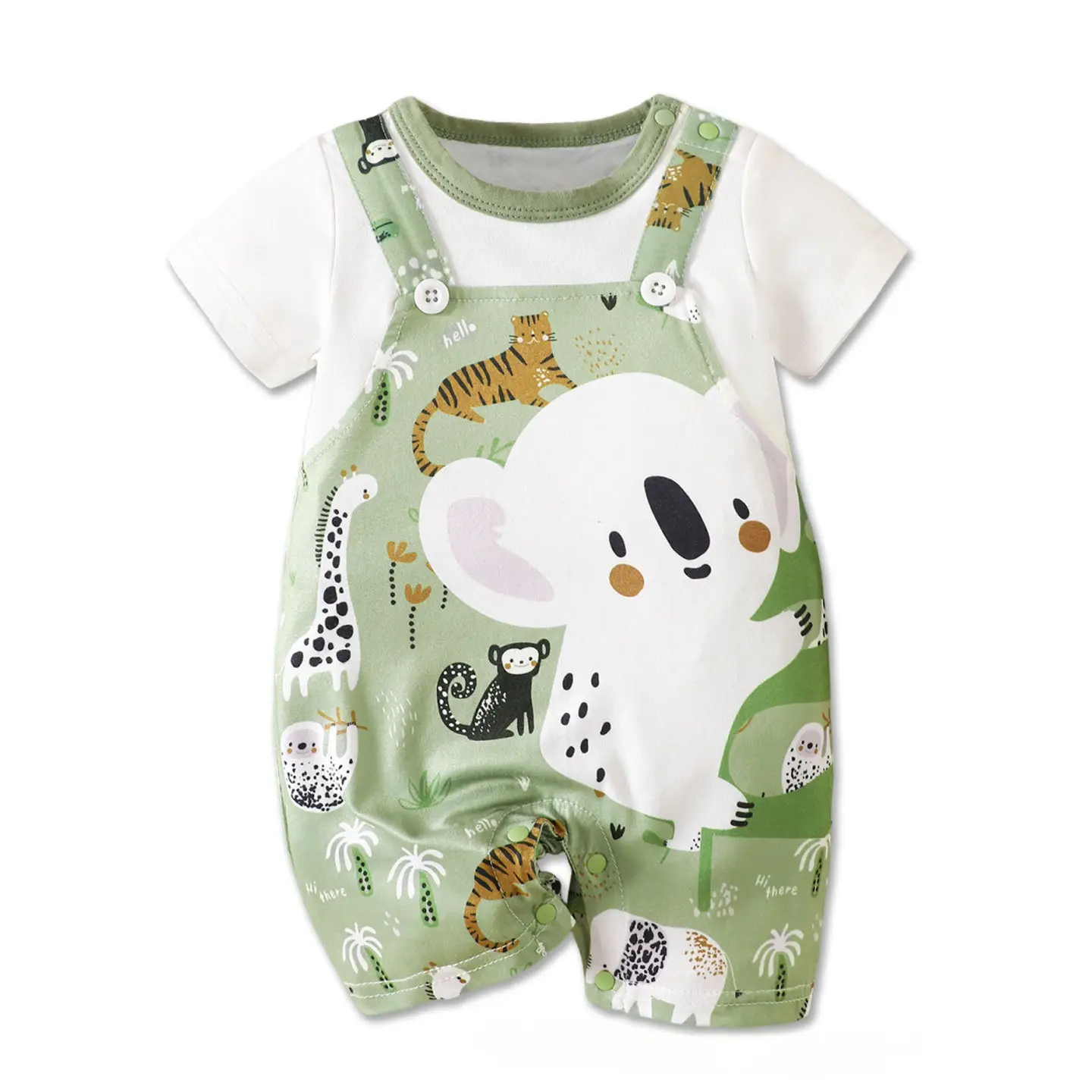 Cute And Super-adorable Animal-themed Short-sleeve Baby Romper For Summer