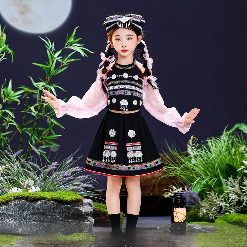 Childrens June 1st Miao Girls Ethnic Minority Costume — foto 5