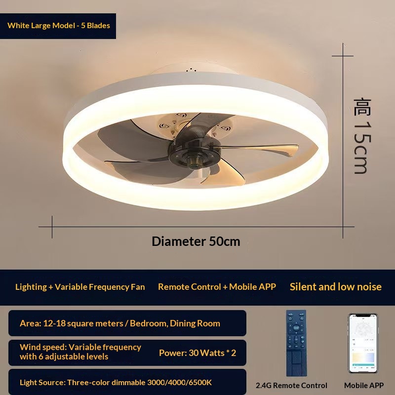 Light-luxury Nordic-style Restaurant Smart Fan Light 6