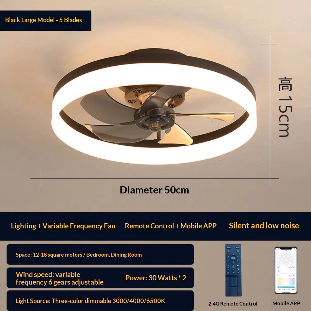 Light-luxury Nordic-style Restaurant Smart Fan Light 3