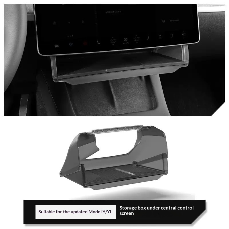 Retractable Storage Compartment For Car Accessories Under The Central Control Screen 5