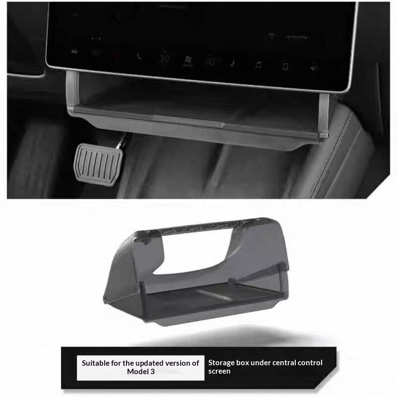Retractable Storage Compartment For Car Accessories Under The Central Control Screen 8