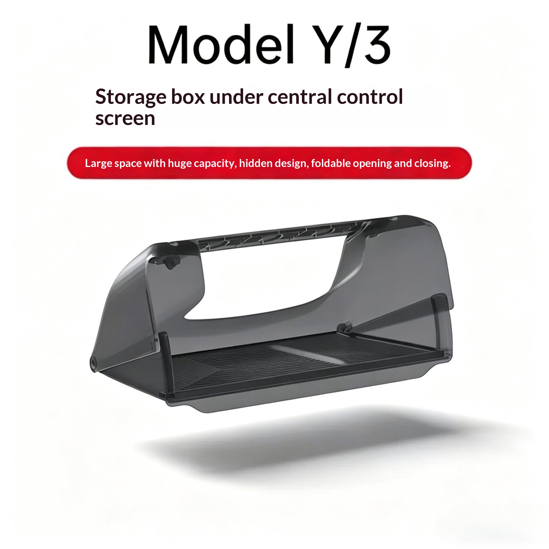 Retractable Storage Compartment For Car Accessories Under The Central Control Screen 3
