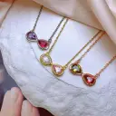 Waterdrop Pear Shaped Birthstone Simple Pendant Necklace view 5