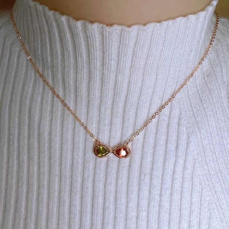 Waterdrop Pear Shaped Birthstone Simple Pendant Necklace