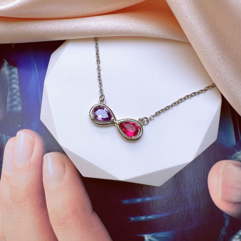 Waterdrop Pear Shaped Birthstone Simple Pendant Necklace