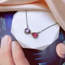 Waterdrop Pear Shaped Birthstone Simple Pendant Necklace view 1