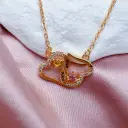 Heart To Heart Double Love Birth Stone Name Classic Necklace view 4