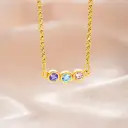 Simple Circular Rainbow Zircon Birthstone Necklace view 8