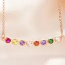 Simple Circular Rainbow Zircon Birthstone Necklace view 9