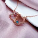 Heart To Heart Double Love Birth Stone Name Classic Necklace view 9