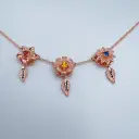 New 12 Birthday Flower Birthstone Name Rotating Necklace view 5