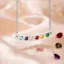 Simple Circular Rainbow Zircon Birthstone Necklace view 7