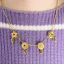 New 12 Birthday Flower Birthstone Name Rotating Necklace view 6