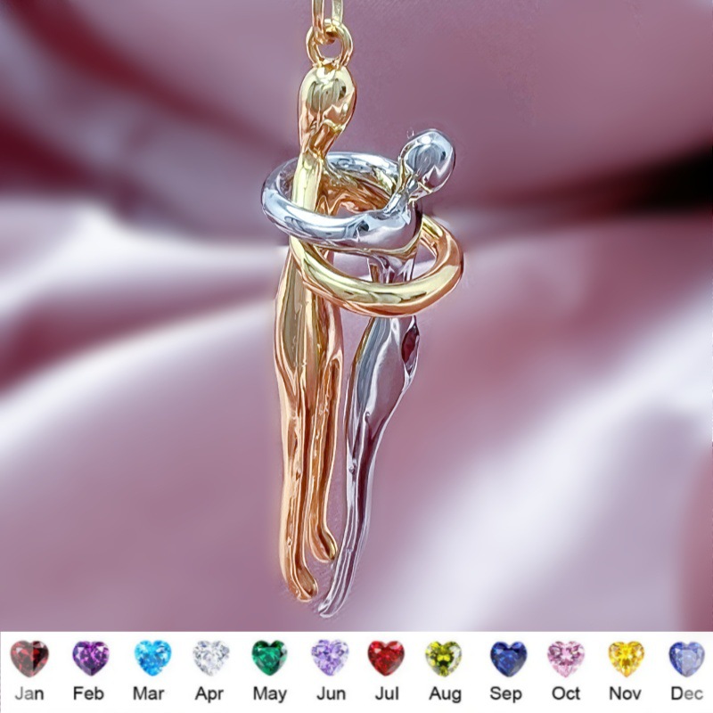 Double Embrace Couple Necklace Pendant For Men And Women