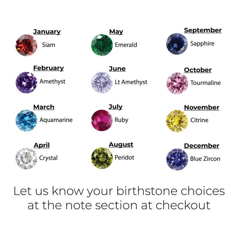 Simple Circular Rainbow Zircon Birthstone Necklace