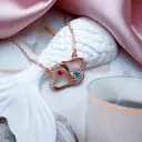 Heart To Heart Double Love Birth Stone Name Classic Necklace view 11