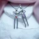 Double Embrace Couple Necklace Pendant For Men And Women view 3