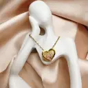 New Heart-shaped Diamond Inlaid Birthstone Pendant Necklace view 7
