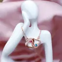 Heart To Heart Double Love Birth Stone Name Classic Necklace view 7
